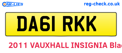 DA61RKK are the vehicle registration plates.