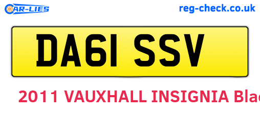 DA61SSV are the vehicle registration plates.