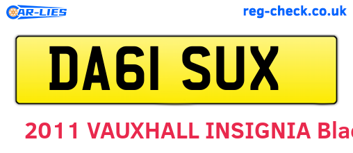 DA61SUX are the vehicle registration plates.