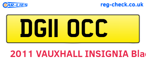 DG11OCC are the vehicle registration plates.