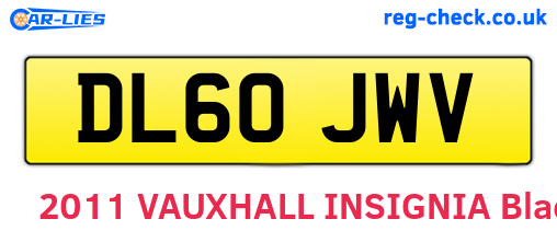 DL60JWV are the vehicle registration plates.