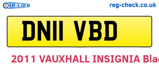 DN11VBD are the vehicle registration plates.