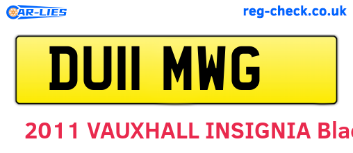 DU11MWG are the vehicle registration plates.