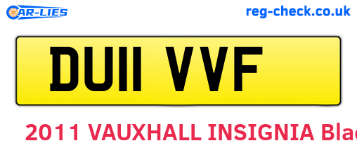 DU11VVF are the vehicle registration plates.