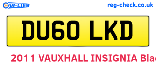 DU60LKD are the vehicle registration plates.