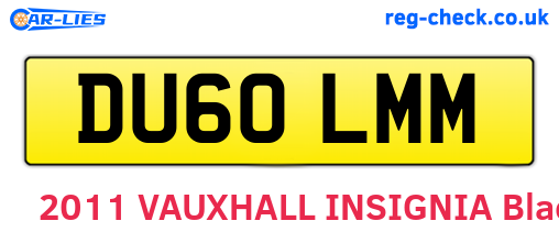 DU60LMM are the vehicle registration plates.