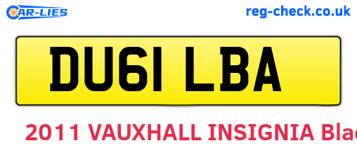 DU61LBA are the vehicle registration plates.