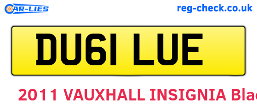 DU61LUE are the vehicle registration plates.