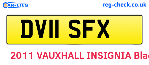 DV11SFX are the vehicle registration plates.
