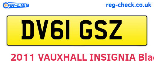 DV61GSZ are the vehicle registration plates.