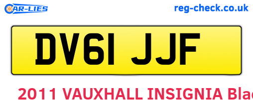 DV61JJF are the vehicle registration plates.