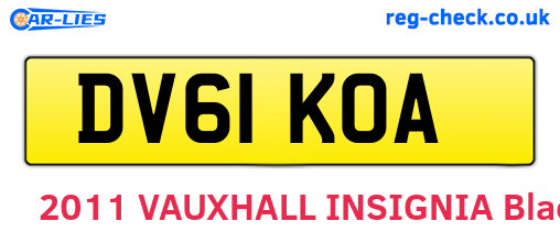 DV61KOA are the vehicle registration plates.
