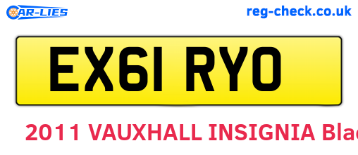 EX61RYO are the vehicle registration plates.