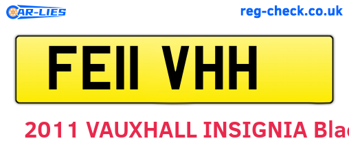 FE11VHH are the vehicle registration plates.
