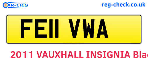 FE11VWA are the vehicle registration plates.