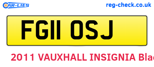 FG11OSJ are the vehicle registration plates.