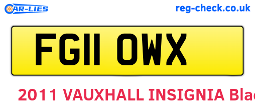 FG11OWX are the vehicle registration plates.