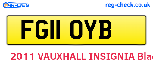 FG11OYB are the vehicle registration plates.