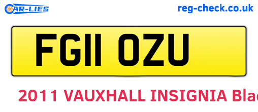 FG11OZU are the vehicle registration plates.