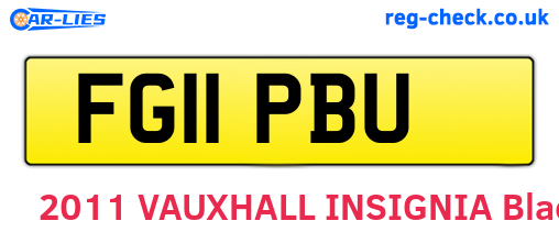 FG11PBU are the vehicle registration plates.