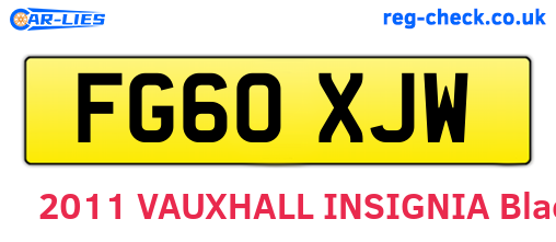 FG60XJW are the vehicle registration plates.