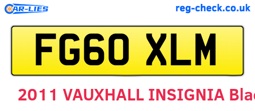 FG60XLM are the vehicle registration plates.