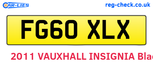 FG60XLX are the vehicle registration plates.