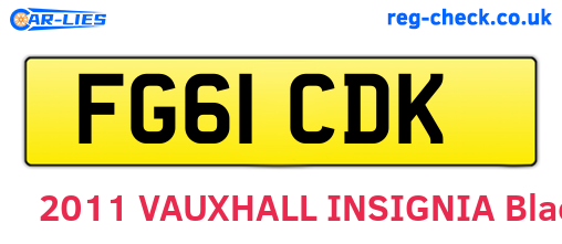 FG61CDK are the vehicle registration plates.