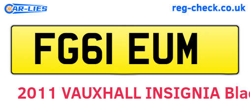 FG61EUM are the vehicle registration plates.