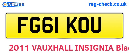 FG61KOU are the vehicle registration plates.