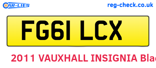 FG61LCX are the vehicle registration plates.