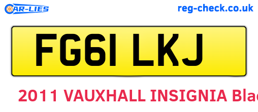 FG61LKJ are the vehicle registration plates.