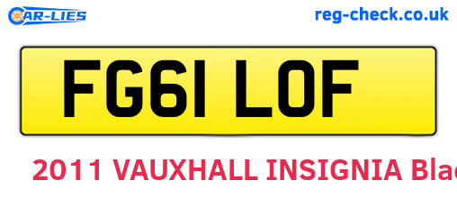FG61LOF are the vehicle registration plates.