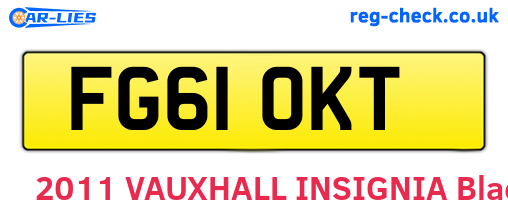FG61OKT are the vehicle registration plates.