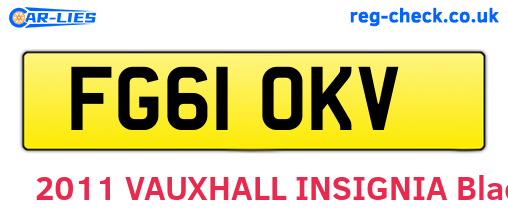 FG61OKV are the vehicle registration plates.