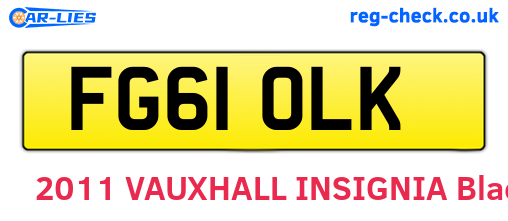 FG61OLK are the vehicle registration plates.
