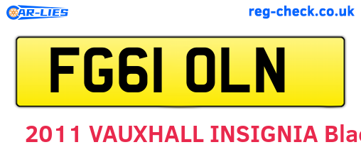 FG61OLN are the vehicle registration plates.