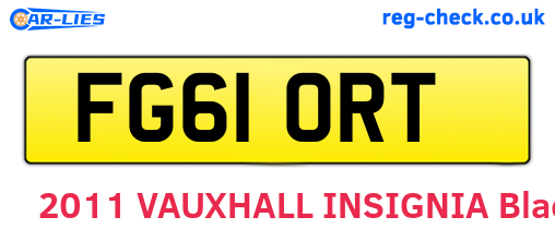 FG61ORT are the vehicle registration plates.
