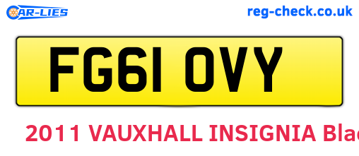 FG61OVY are the vehicle registration plates.