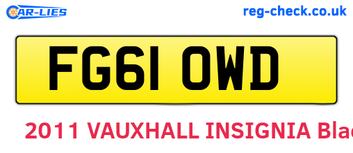 FG61OWD are the vehicle registration plates.