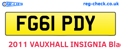 FG61PDY are the vehicle registration plates.