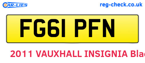 FG61PFN are the vehicle registration plates.