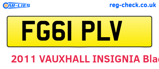 FG61PLV are the vehicle registration plates.