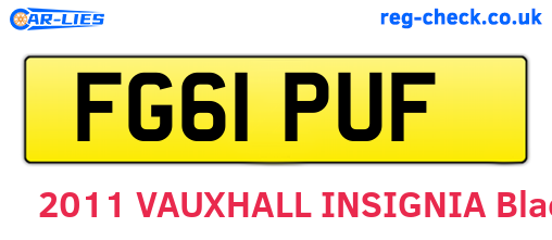 FG61PUF are the vehicle registration plates.