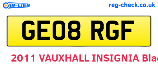GE08RGF are the vehicle registration plates.