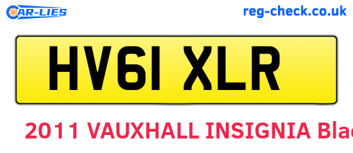 HV61XLR are the vehicle registration plates.