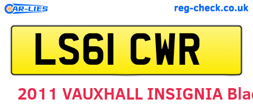 LS61CWR are the vehicle registration plates.