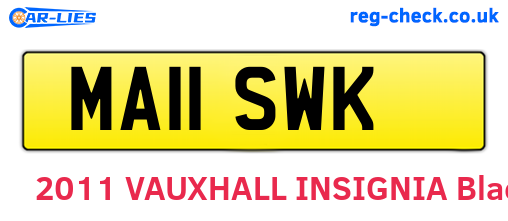 MA11SWK are the vehicle registration plates.
