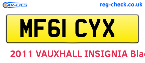 MF61CYX are the vehicle registration plates.