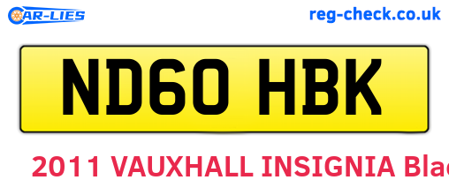 ND60HBK are the vehicle registration plates.
